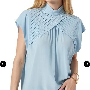 Joie Light Blue Pleated Blouse